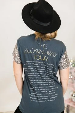 Fringe Co Carrie Underwood Silver Sequin Sleeve Party Tee Party Tees