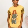 Fringe Co Party Tees Reba Gold Sequin Sleeve Party Tee