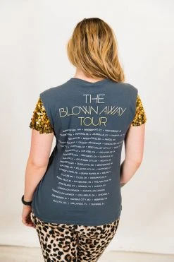 Fringe Co Party Tees Carrie Underwood Gold Sequin Sleeve Party Tee