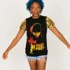 Fringe Co Lil Wayne Gold Sequin Sleeve Party Tee