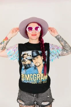 Fringe Co Party Tees Tim McGraw Iridescent Sword Glitter Party Tee