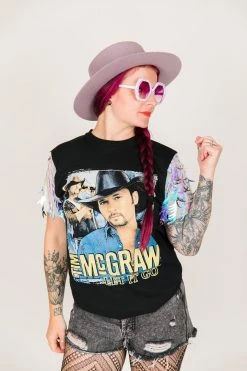 Fringe Co Party Tees Tim McGraw Iridescent Sword Glitter Party Tee