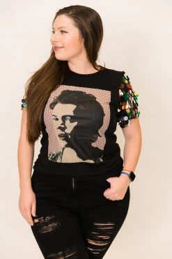 Fringe Co Harry Styles Rainbow Paillette Sequin Sleeve Party Tee Party Tees