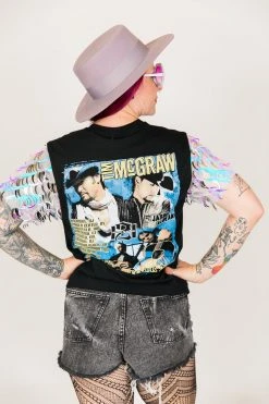 Fringe Co Party Tees Tim McGraw Iridescent Sword Glitter Party Tee