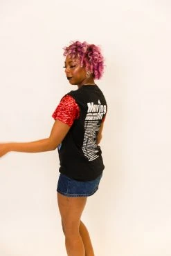 Fringe Co The Who Red Sequin Sleeve Party Tee