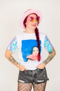 Fringe Co Kacey Musgraves Iridescent Sword Sequin Party Tee Party Tees