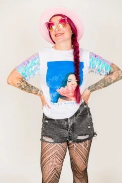 Fringe Co Kacey Musgraves Iridescent Sword Sequin Party Tee Party Tees