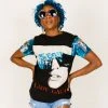Fringe Co Lady GaGa Blue And Silver Sequin Sleeve Party Tee Party Tees