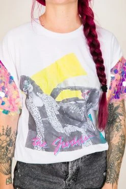 Fringe Co The Judds Pink Paillette Sequin Sleeve Party Tee Party Tees