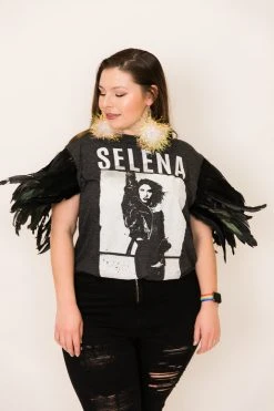 Fringe Co Selena Feather Sleeve Party Tee