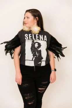 Fringe Co Selena Feather Sleeve Party Tee
