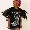 Fringe Co Biggie Feather Sleeve Party Tee