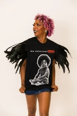 Fringe Co Biggie Feather Sleeve Party Tee