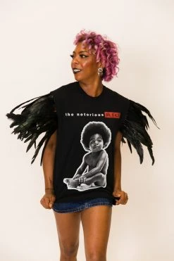 Fringe Co Biggie Feather Sleeve Party Tee