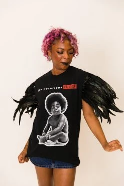 Fringe Co Biggie Feather Sleeve Party Tee