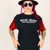 Fringe Co Willie Nelson For President Red Sequin Sleeve Party Tee Party Tees