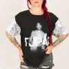 Fringe Co Party Tees Tupac White And Silver Sequin Sleeve Party Tee