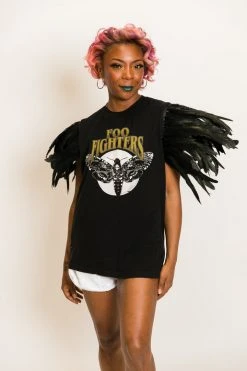 Fringe Co Party Tees Foo Fighters Feather Sleeve Party Tee
