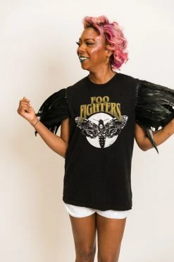 Fringe Co Party Tees Foo Fighters Feather Sleeve Party Tee