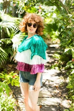 Fringe Co Totally Tinsel Collection The Spring Fling Tinsel Jacket