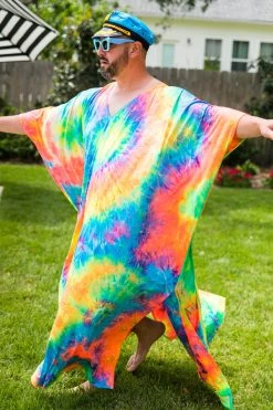 Fringe Co Rainbow Tie Dye Long Caftan Caftan Club Collection