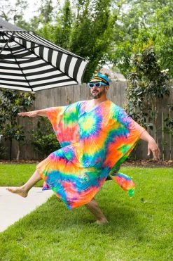 Fringe Co Rainbow Tie Dye Long Caftan Caftan Club Collection