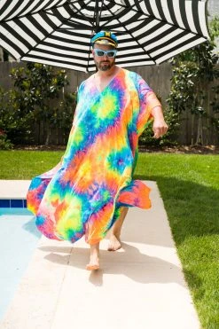 Fringe Co Rainbow Tie Dye Long Caftan Caftan Club Collection