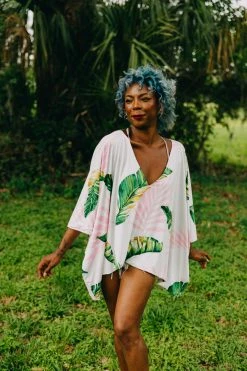 Fringe Co Pink Palm Tunic Shop Spring Sparkles