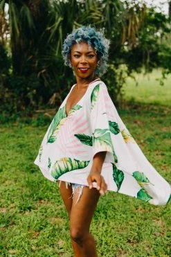 Fringe Co Pink Palm Tunic Shop Spring Sparkles