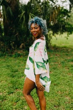 Fringe Co Pink Palm Tunic Shop Spring Sparkles