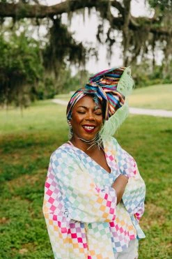 Fringe Co Rainbow Check Tunic Shop Spring Sparkles