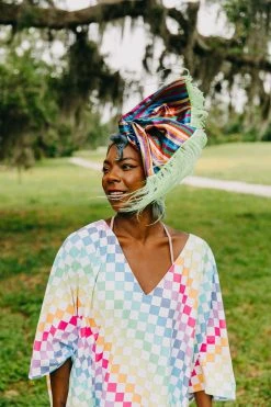 Fringe Co Rainbow Check Tunic Shop Spring Sparkles