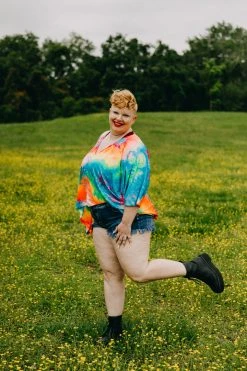 Fringe Co Shop Spring Sparkles Rainbow Tie Dye Tunic