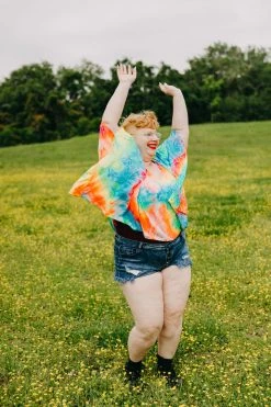 Fringe Co Shop Spring Sparkles Rainbow Tie Dye Tunic