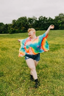 Fringe Co Shop Spring Sparkles Rainbow Tie Dye Tunic