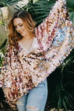 Fringe Co Caftan Club Collection Rose Gold Paillette Tunic