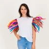 Fringe Co Party Collection White Tee With Rainbow Feather Party Tee