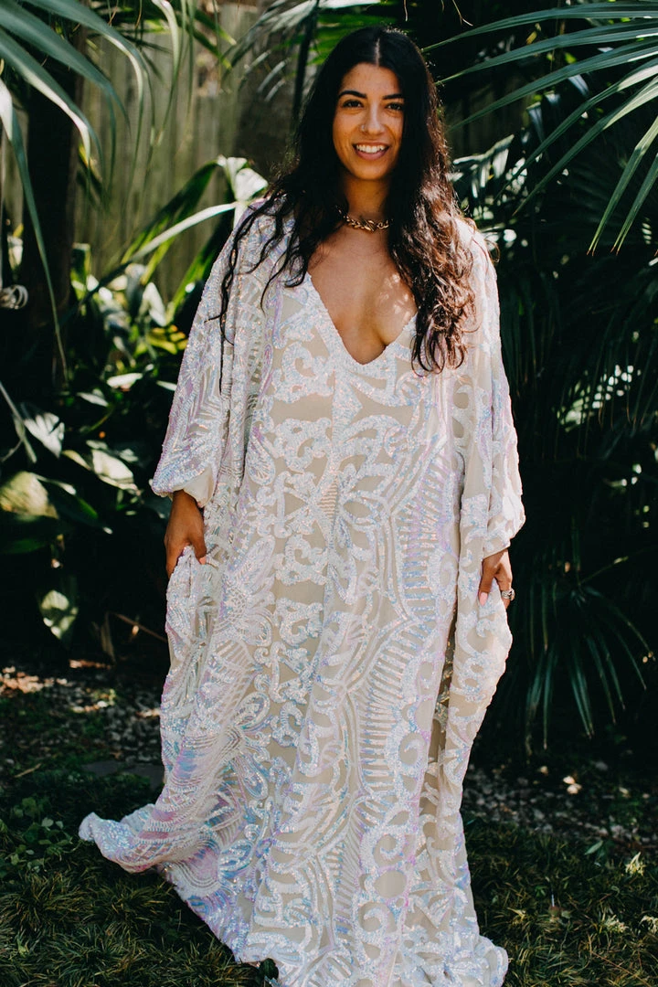 Fringe Co Iridescent Embroidered Sequin Long Caftan Caftan Club Collection 5 Fringe Co Iridescent Embroidered Sequin Long Caftan Caftan Club Collection