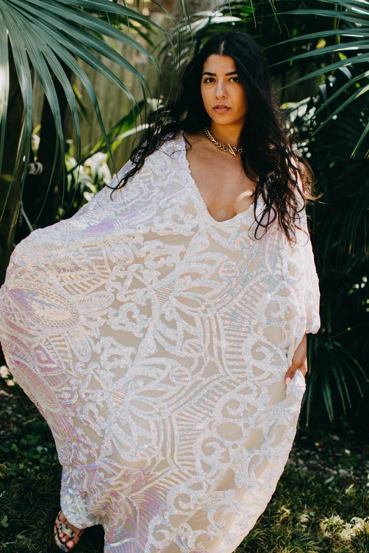 Fringe Co Iridescent Embroidered Sequin Long Caftan Caftan Club Collection 1 Fringe Co Iridescent Embroidered Sequin Long Caftan Caftan Club Collection