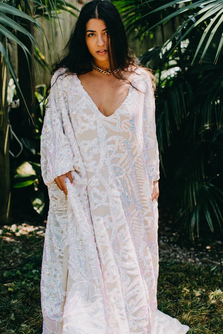 Fringe Co Iridescent Embroidered Sequin Long Caftan Caftan Club Collection 9 Fringe Co Iridescent Embroidered Sequin Long Caftan Caftan Club Collection