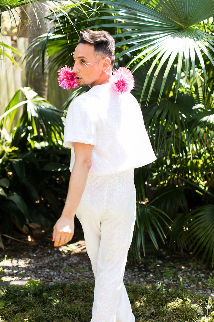 Fringe Co Sequin Collection Pink Iridescent High Waisted Sequin Pant 3 Fringe Co Sequin Collection Pink Iridescent High Waisted Sequin Pant