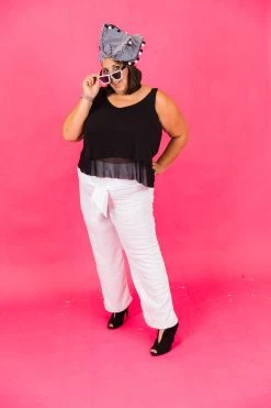 Fringe Co White Sequin High Waisted Pants