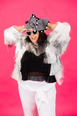 Fringe Co White Sequin High Waisted Pants