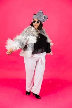 Fringe Co The Princess White And Silver Totally Tinsel Fringe Jacket