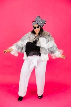 Fringe Co White Sequin High Waisted Pants