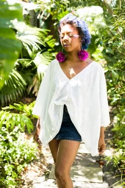 Fringe Co White Sequin Tunic