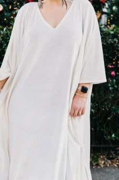 Fringe Co Caftan Club Collection White Velvet Long Caftan