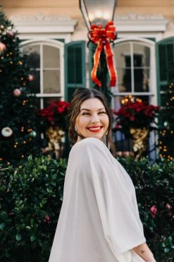 Fringe Co Caftan Club Collection White Velvet Long Caftan