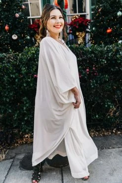 Fringe Co Caftan Club Collection White Velvet Long Caftan