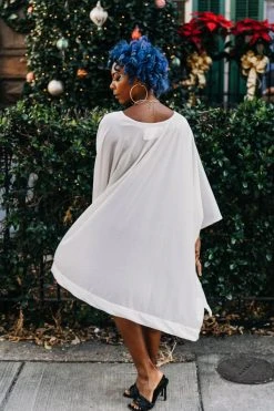 Fringe Co White Velvet Short Caftan Caftan Club Collection